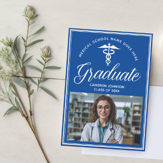 Blue White Medical School Photo Studenten Meddelande