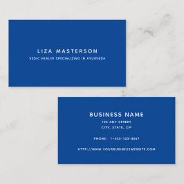 Blue White Minimal Alternative Medicine Healer Visitkort