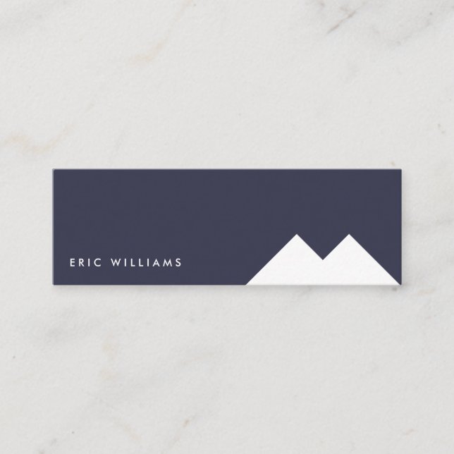 Blue white minimal modern simple masculine card mini visitkort (Framsida)