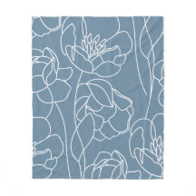 Blue White Modern Wildflower