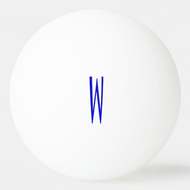 Blue - White Monogram Initial Ping Pong Pingisboll (Framsidan)
