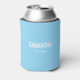 Blue &white monogram name Cooler