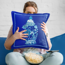 Blue White Monogrammed Elegant Ginger Burk