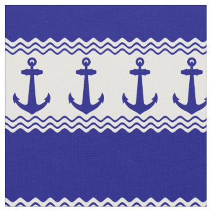 Blue White Nautical Anchor Coastal Rand Tyg