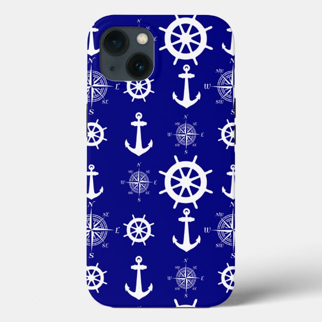 Blue White Nautical Coastal Boating (Baksida)