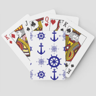 Blue White Nautical Coastal Boating Casinokort