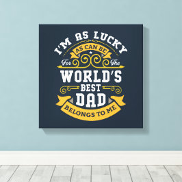 Blue White Orange Worlds Best Pappa Canvastryck