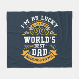 Blue White Orange Worlds Best Pappa Fleecefilt