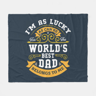 Blue White Orange Worlds Best Pappa Fleecefilt