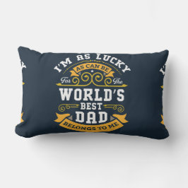 Blue White Orange Worlds Best Pappa Lumbarkudde