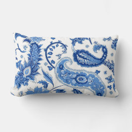 Blue & White Paisley Dekorativ kudde