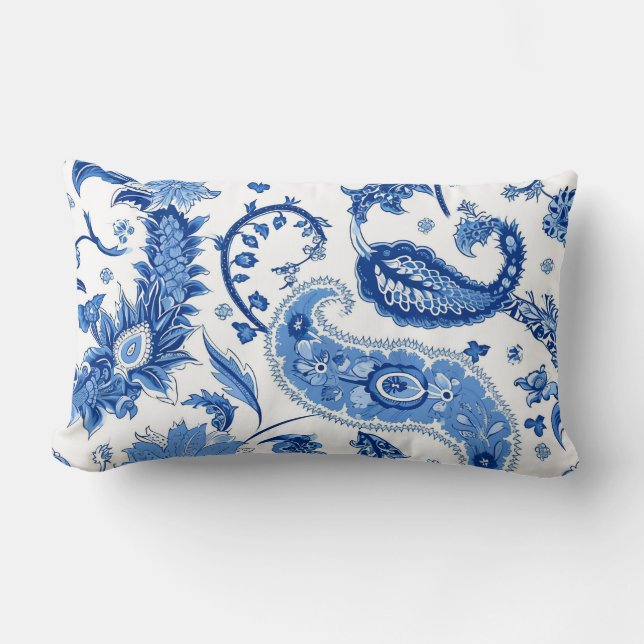 Blue & White Paisley Dekorativ kudde (Framsida)