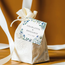 Blue White Peony Blommigt Anpassningsbar Vår bröll Gåvor Etiketter