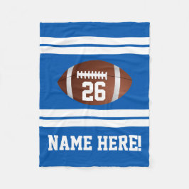 Blue White Personlig Namn Team Färg Football Fleecefilt