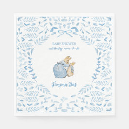 Blue White Peter, Rabbit Beatrix Baby Shower Pappersservett