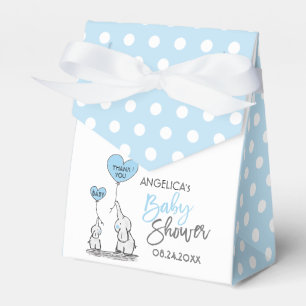 Blue White Polka Dot Elephant Boy Shower Presentaskar