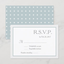 Blue White Polka dots Bröllop OSA Inbjudningar