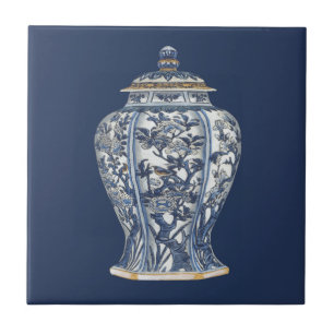 Blue & White Porcelain Vas efter Vision Studio Kakelplatta