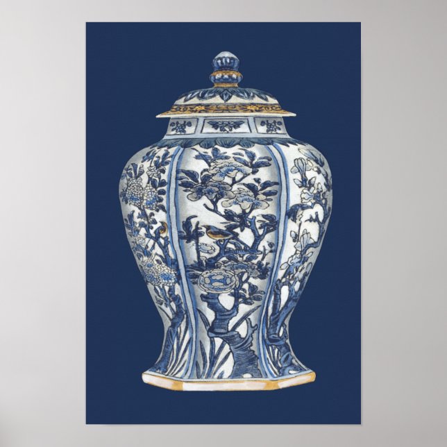 Blue & White Porcelain Vas efter Vision Studio Poster (Framsidan)