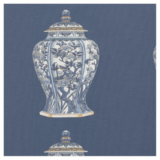 Blue & White Porcelain Vas efter Vision Studio Tyg (Närbild)