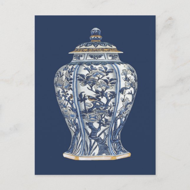 Blue & White Porcelain Vas efter Vision Studio Vykort (Framsida)