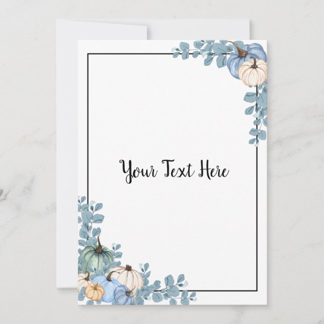 Blue & White Pumpkins Inbjudningar (Framsida)