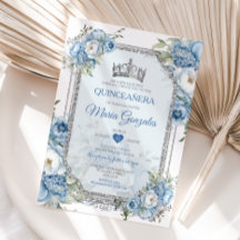 Blue & White Quinceañera Silver Krona 15 Anos