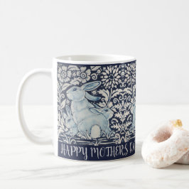 Blue & White Rabbit Bunny Mors dag Påsk Gift Kaffemugg