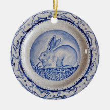 Blue & White Rabbit Pottery Dedham Delft Anpassnin
