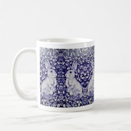 Blue & White Rabbit Strawberry Garden Bunny Blommi Kaffemugg