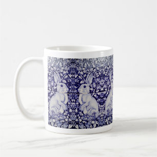 Blue & White Rabbit Strawberry Garden Bunny Blommi Kaffemugg