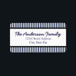 Blue & White Rand - adressetikett<br><div class="desc">Blue & White Rand - adressetikett</div>