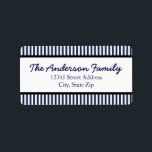 Blue & White Rand - adressetikett<br><div class="desc">Blue & White Rand - adressetikett</div>