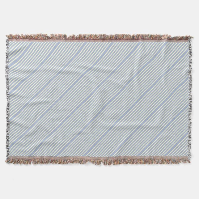 Blue White Rand Mönster Filt (Framsidan)