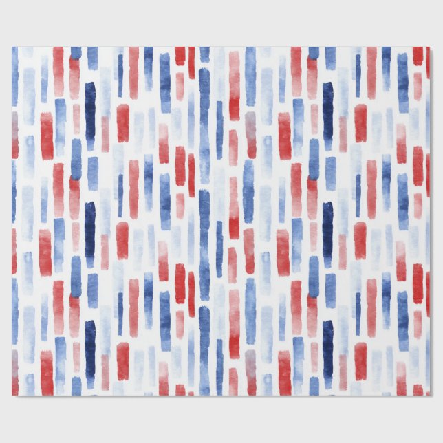 Blue, White Red Coastal Stripes Presentpapper (Platt)