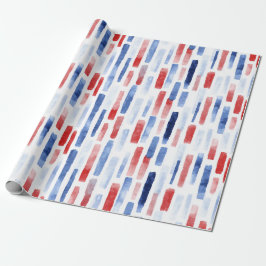 Blue, White Red Coastal Stripes Presentpapper