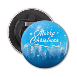 Blue White Snö fredliga skogen God jul Flasköppnare