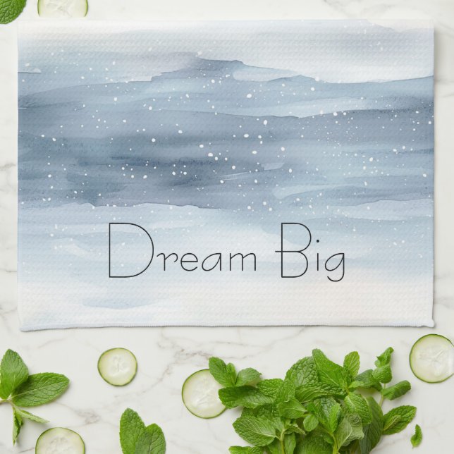 Blue White Snöflingor Kökshandduk (Vikta)