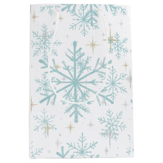 Blue & White Snowflake Sparkle Gift Bag – Frosty 