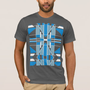 Blue White Southwest look Ornate Mosaic Abstrakt T Shirt