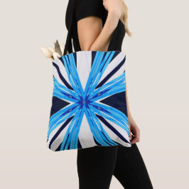 Blue White Starburst jul Star Snowflake Gift Tygkasse
