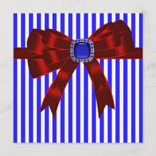 Blue White Stripe Company Picknick Grillfest Inbjudningar