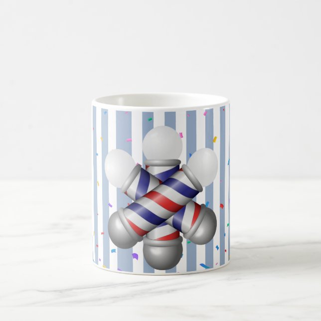 Blue & White Stripe Mug Barber Pole Kaffemugg (Center)