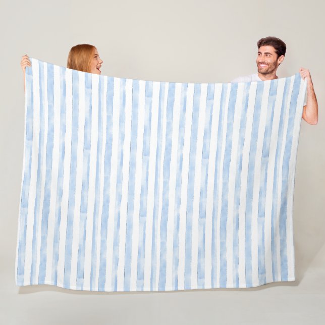 Blue White Stripes   Fleecefilt (På plats)