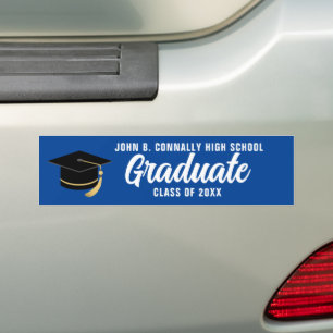Blue White Student Anpassningsbar Studenten Bildekal