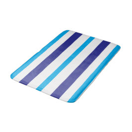 Blue White Summer Stripes Badrumsmatta
