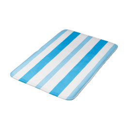 Blue White Summer Stripes Badrumsmatta