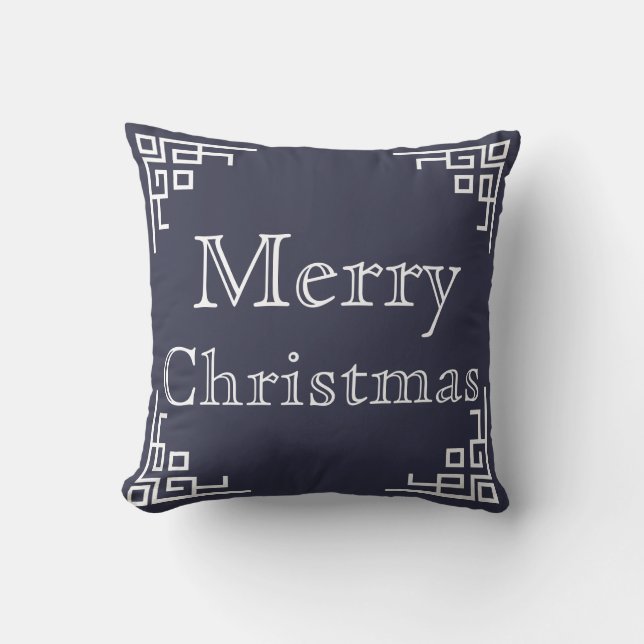 Blue & White Swirl God jul Kudde (Framsida)