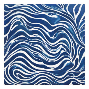 Blue White Swirl Mönster 06 Fototryck