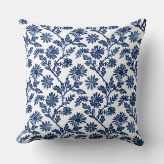 Blue White Throw Pillow Kudde